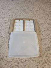 Vintage Deviled Egg Tupperware Carrier Serving Trays Holder with Lid Container