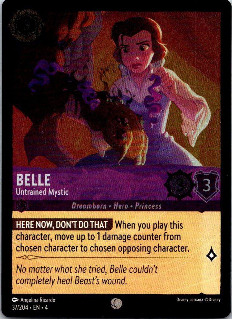 Belle - Untrained Mystic - 37/204 - Ursula's Return - Lorcana Cold Foil - NM
