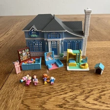 Vtg 90s My Pretty Dollhouse Lot House WAccessories Polly Pocket Size 1995 Galoob