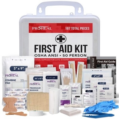 50 Person OSHA Compliant First Aid Kit for Businesses, Vehicles, Trucks, Cons...