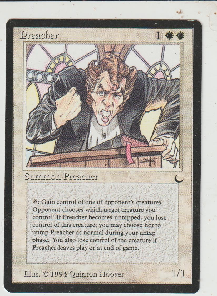 x1 Preacher THE DARK MAGIC MTG ENGLISH 1994 EX-NM VINTAGE CARD!