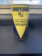 Vintage Pennsylvania Plastic Badminton Shuttlecocks. 3 Per can. Two Cans.