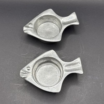 Pair of Bon Chef Cast Metal Fish Shaped Baking Dishes Ramekins 9022-N NSF Signed