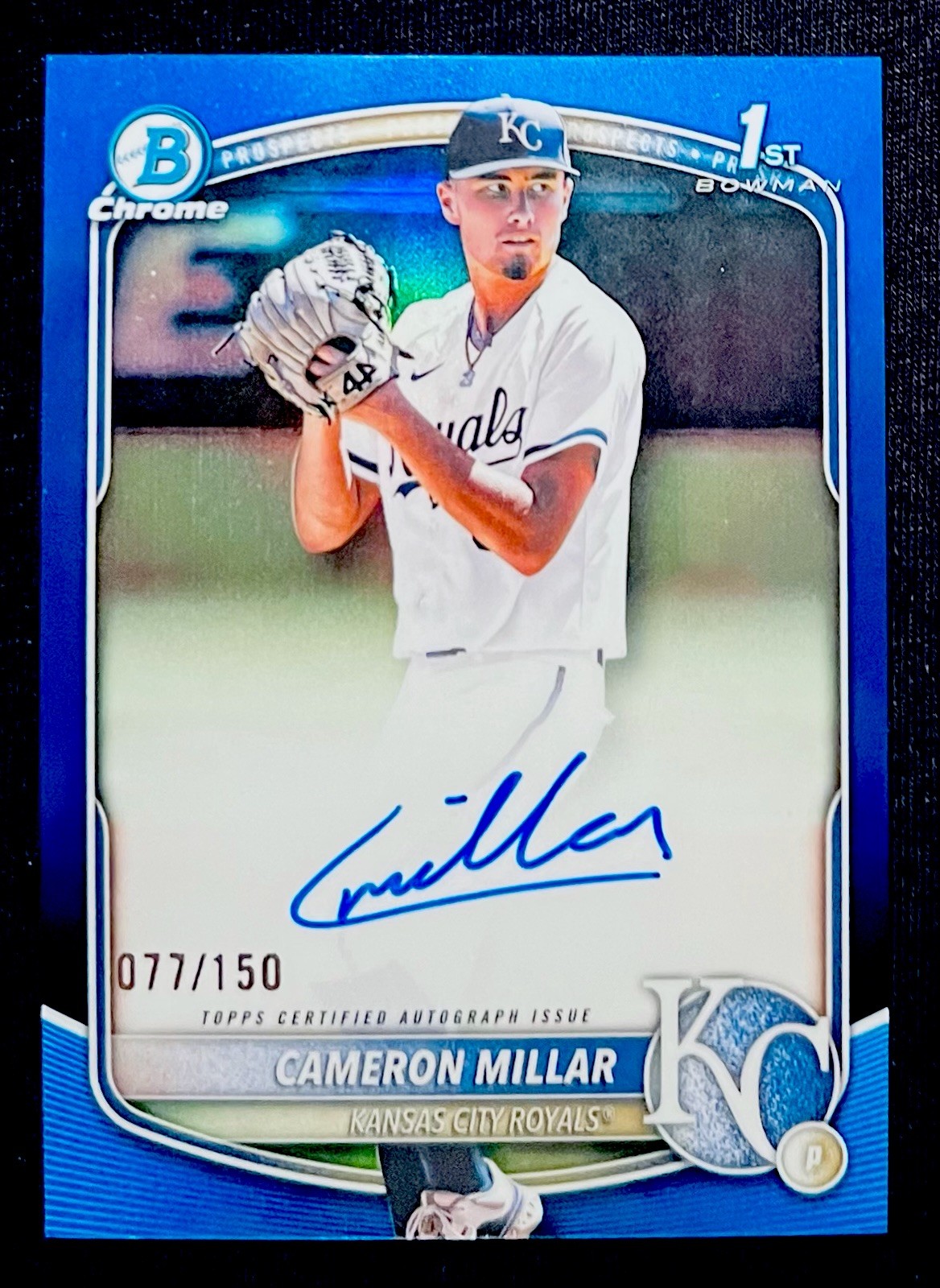 2025 Bowman Draft Cameron Millar 1st Chrome Blue Refractor Auto Autograph /150 !