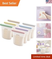 7 Pcs Silicone Breastmilk Storage Bags Reusable, 8oz/240ml Double Leak-Proof ...