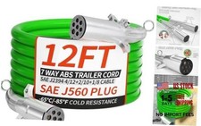 7 Way Trailer Cord 12 FT ABS Heavey Duty, Flexible -85 F Cold Resistance