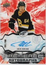 JACK AHCAN RC AUTO 2021-22 UPPER DECK ICE PREMIERES ROOKIE AUTOGRAPHS /199 BRUIN