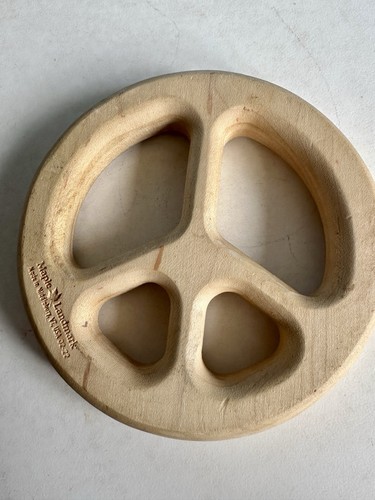 Maple Landmark Peace Sign Teether Schoolhouse Naturals Non Toxic USA