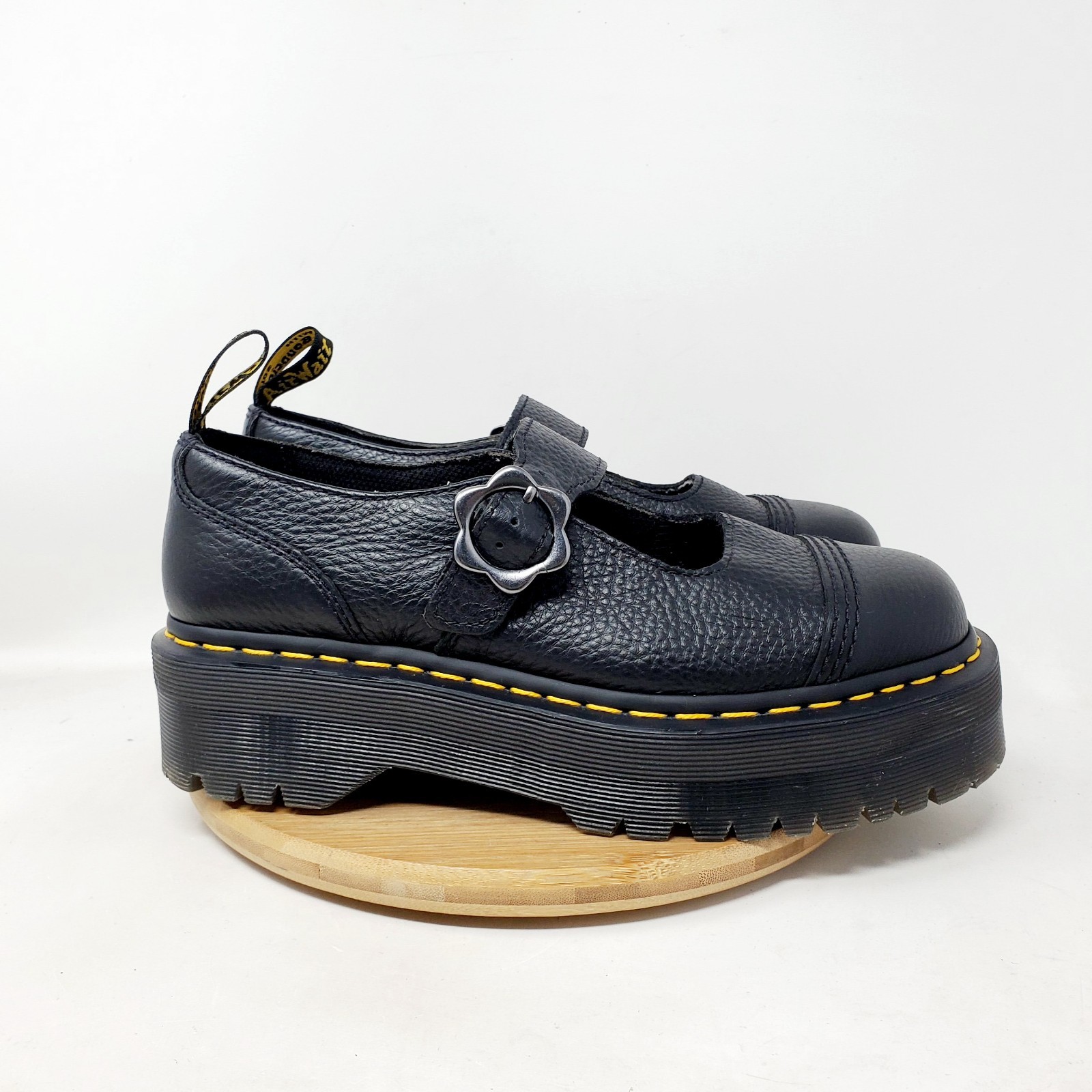 Dr Martens Mary Jane Womens 9 Addina Quad Flower Buckle Chunky Platform Academia image 7
