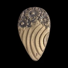 Antique Art Nouveau Dress Scarf Clip Clasp Brooch Flower Jewelry