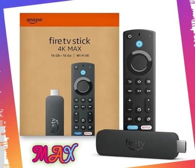 AMAZON FIRE TV Stick 4K MAX, Wi-Fi 6E, 2.0 GHz, 16GB/ALEXA Voice Remote 2026