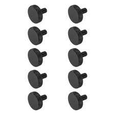M6x10mm Knurled Thumb Screws Black Steel Flat Head Thumb Screws 10Pcs