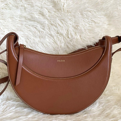 POLENE Numero Dix Edition Cognac Smooth Leather Shoulder Bag