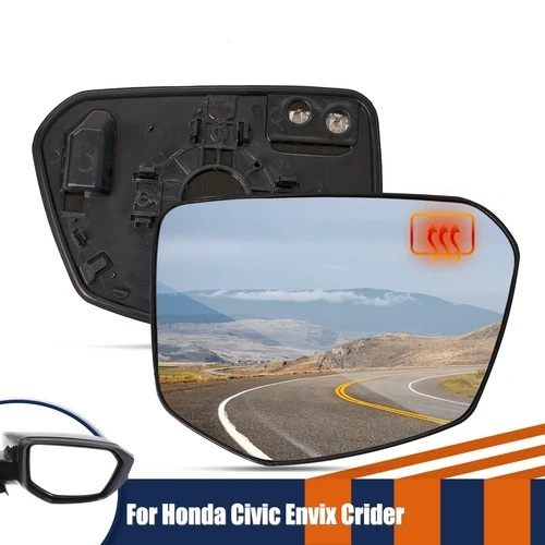 Right Replacement Wing Mirror Glass Heated Convex For Honda Civic 2016-2021