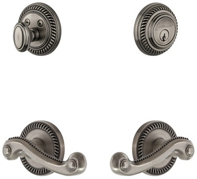 Grandeur NEWNEW_SP_ESET_234_LH Newport Solid Brass Left Handed - Grey