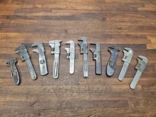 K162 antique adjustable wrenches lot of 10 Iver Johnson Barnes A I etc