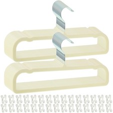 30-Pack Cream Velvet Hangers with 30 Hooks Non-Slip Space Saving Clothes Hanger