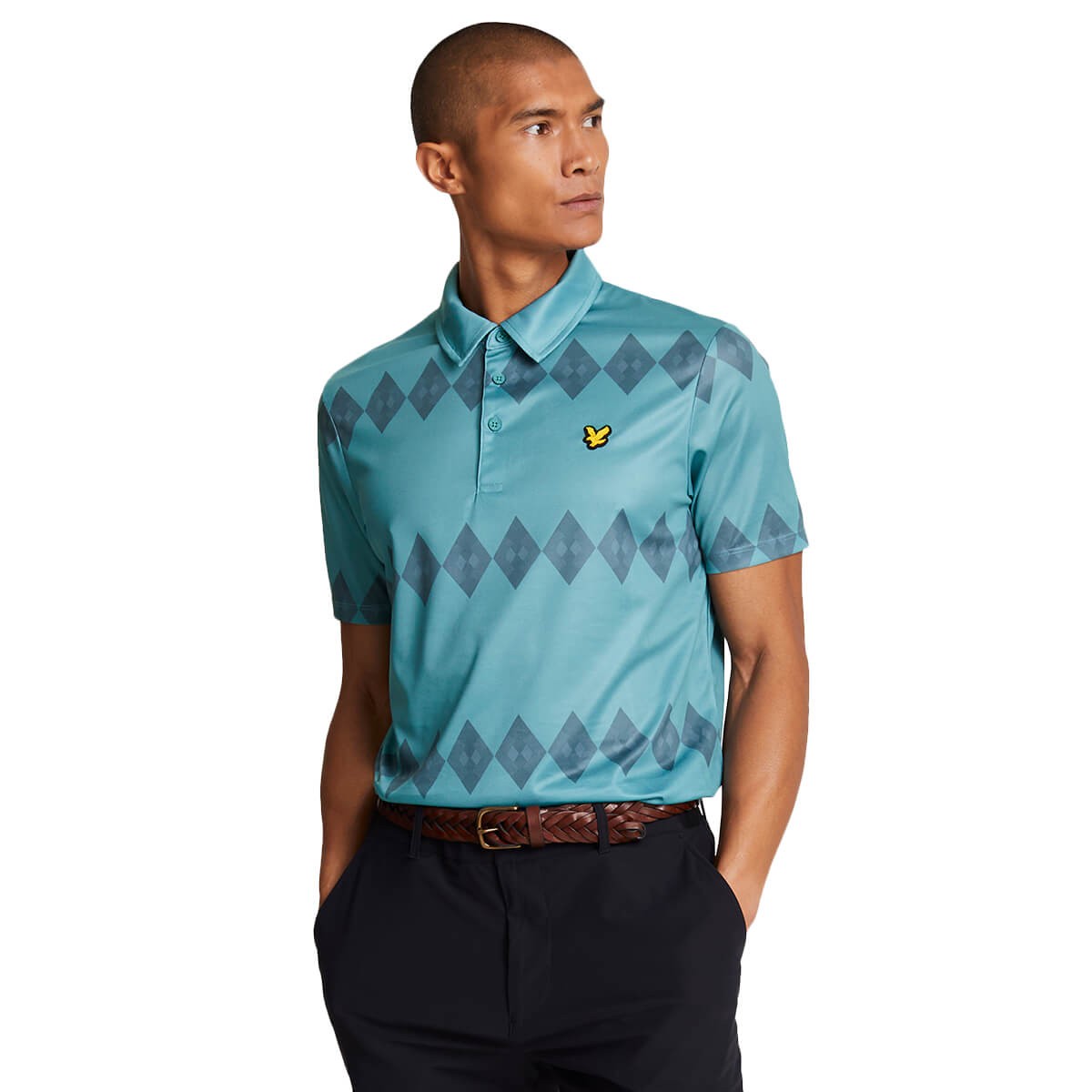 Lyle & Scott Mens Argyle Polo Shirt - Tee Teal - L