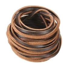 3mm Flat Faux Leather Cord, 5 Yards Braiding Leather Ropes, Brown