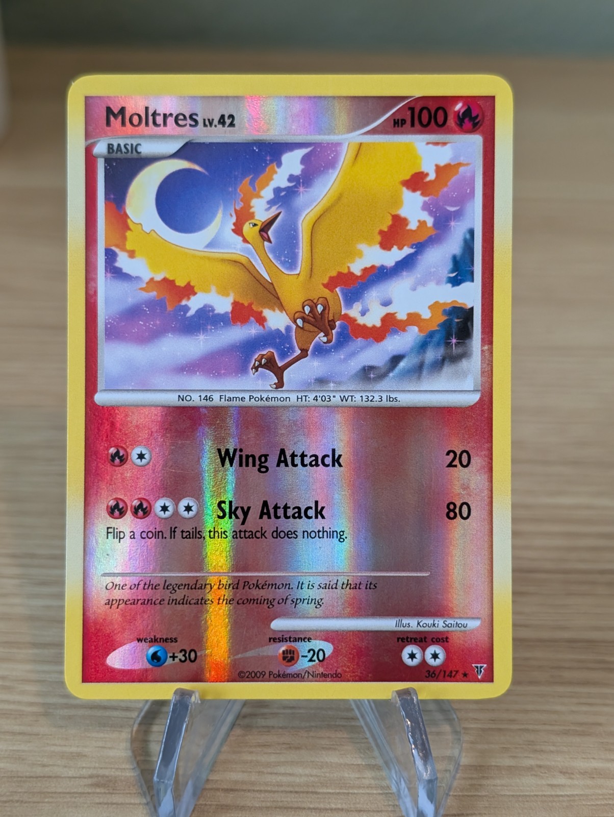 Moltres 36/147 Reverse Holo Rare Platinum Supreme Victors Pokemon Card 2009 LP 
