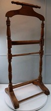 Gentlemans Valet Butler Rack Suit Stand MCM Jewelry Tray Solid Oak Wood Vintage