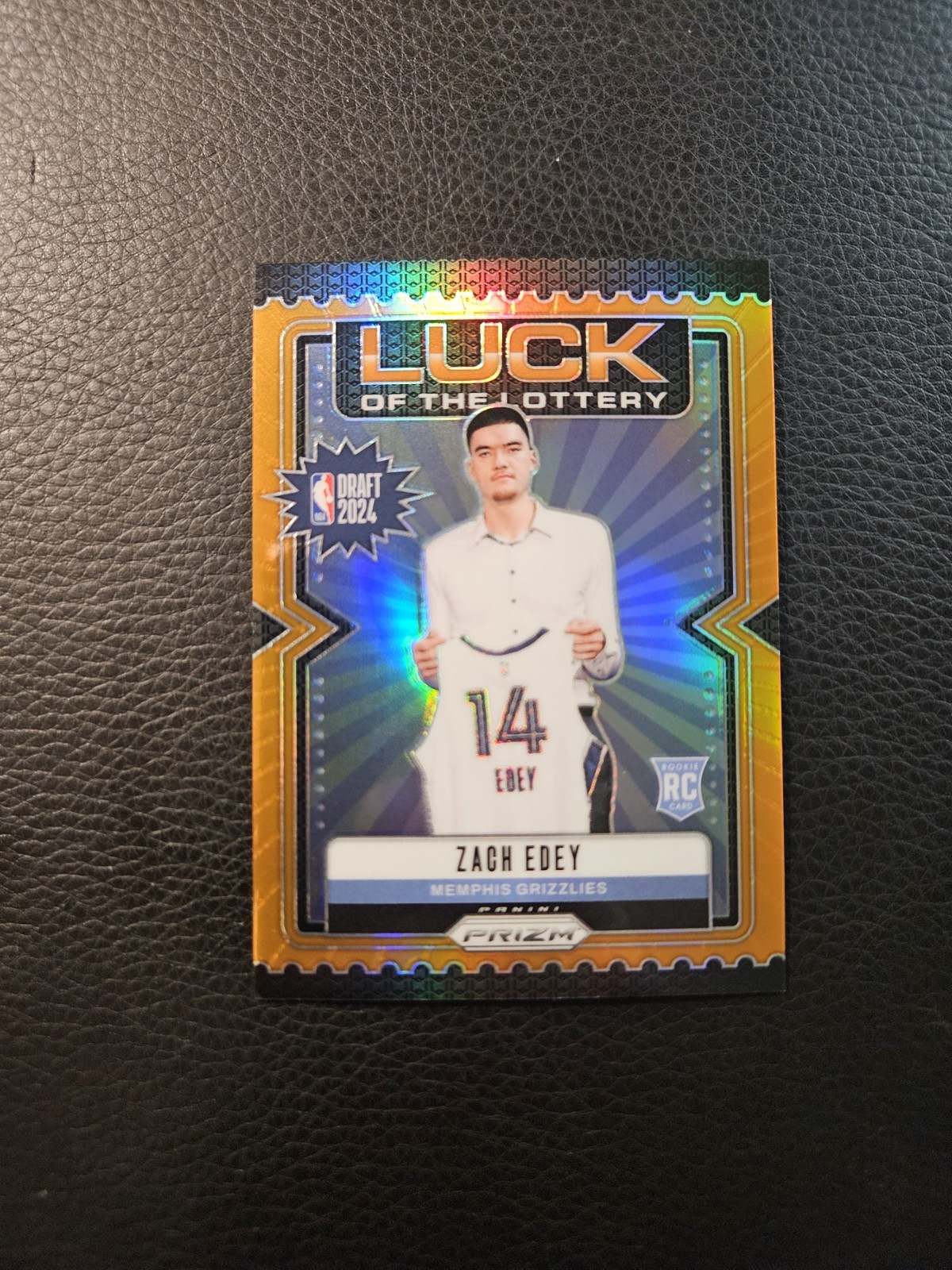 2024-25 Prizm Zach Edey Rookie RC Luck Of The Lottery Orange Prizm /49