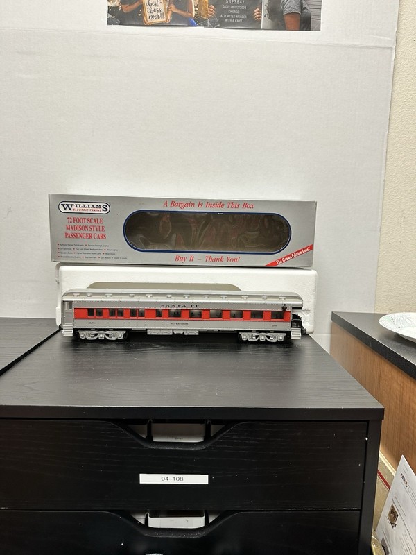 Williams O Gauge Santa Fe Super Chief #2545 Vista Dome Passenger Car w/ Box