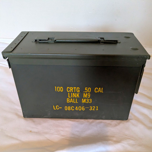 75 AVAILABLE M2A1 .50 Metal Ammo Cans Green Matte 100-Round Heavy Duty Handles