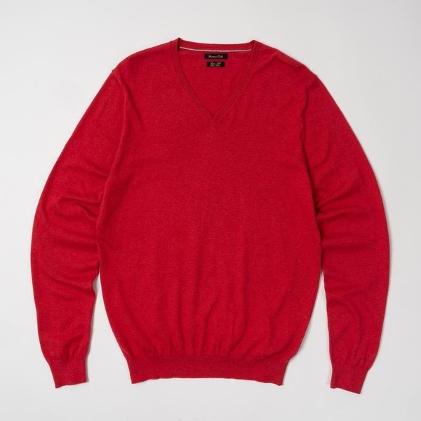Men Massimo Dutti Sweater Red Cotton 38 / M / 46