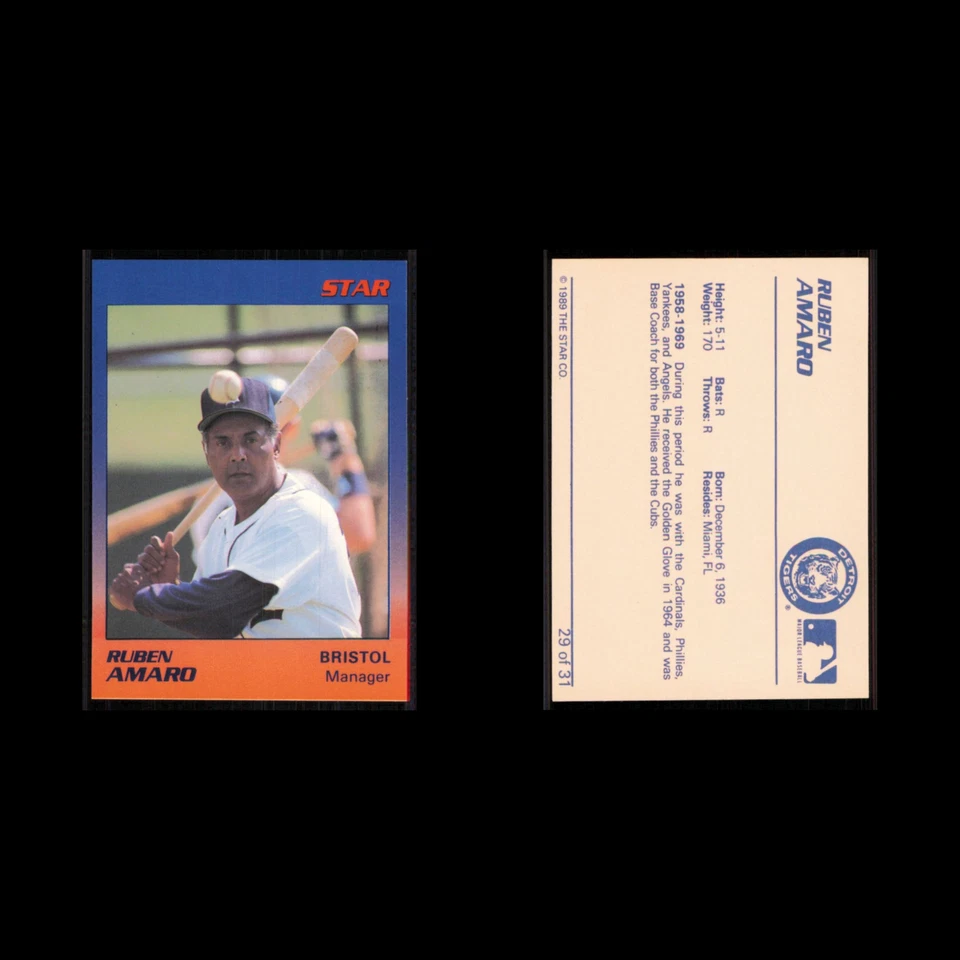 Ruben Amaro #29 1989 Star Minor Leauge Bristol TIgers Baseball Card MLB NM - Image 3 of 3