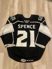 Jordan Spence Game Used Worn Jersey Ontario Reign LA Kings NHL MATCHED SENATORS
