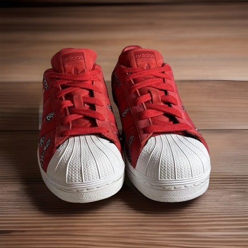Adidas X Granja Cuero Rojo Superstar Piña Bordada Tenis Mujer Talla 7 - Imagen 4 de 11