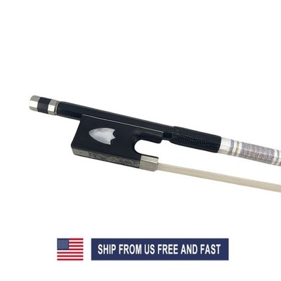 Yinfente 4/4 Violin Bow Black Carbon Fiber Great balance Natural HorseTail