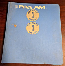 Vintage Pan Am Pan American World Airways 3 Ring Binder Blue Empty w/ Decals