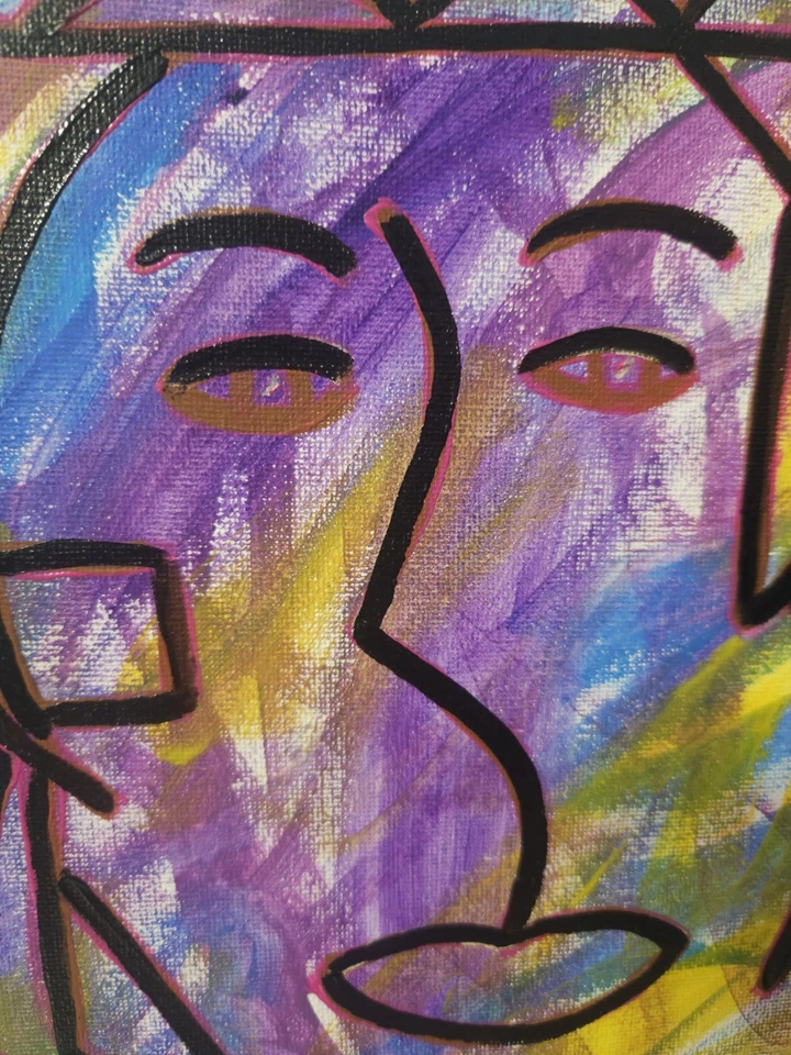 Juego de tres pinturas abstractas originales de arte contemporáneo de 8 X 10 de Maxwell Foto 2 de 4