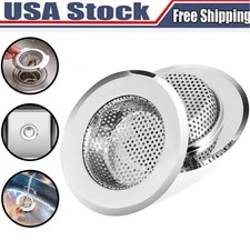 2x 4.5" Kitchen Sink Strainer Stopper Stainless Steel Drain Basket Waste Plug