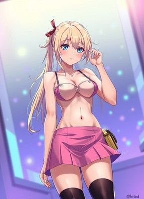 SEXY ANIME  WAIFU MINI SKIRT BABE  4x6 Print  Fantasy Art 03102629