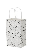SSWBasics Small - White Modern Dot Paper Shopping Bags - Case of 100
