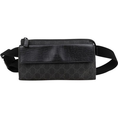 Gucci Black Monogram GG Canvas Supreme Belt Crossbody Bag Tasche Gürtel