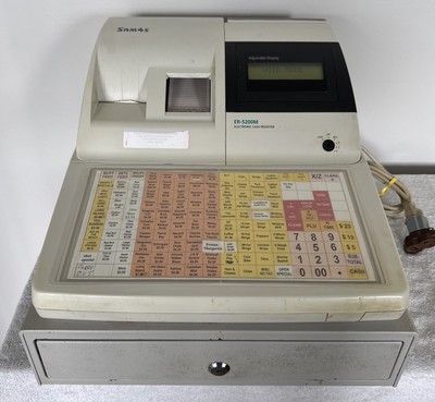 Sam4s Cash Register ER-5200M  Powers On 2006 Korea Repair or Parts Only