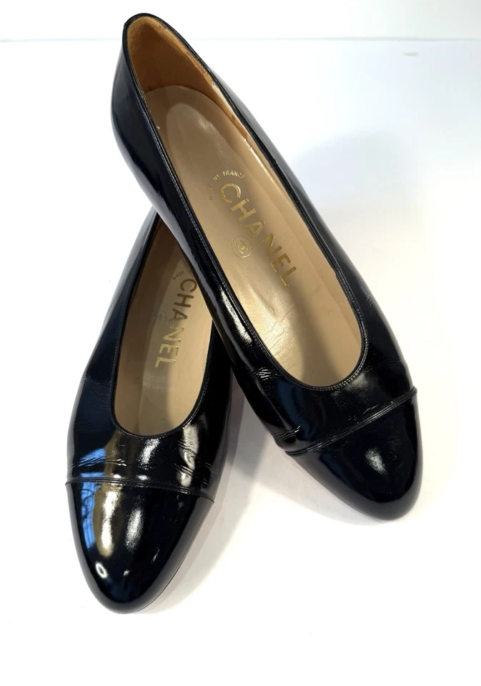 Chanel Negro Charol Ballet Plano Talla 6.5 (36.5) NUEVO Foto 2 de 4