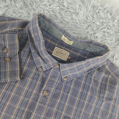 C.E. Schmidt 3XL Charcoal Yellow Plaid Long Sleeve Workwear Button Down Shirt