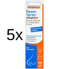 5 x NASENSPRAY ratiopharm Erwachsene kons.frei 15 ml PZN 08300053
