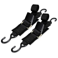 WELLUCK Boat Trailer Transom Tie Downs 2 in x 4 ft/1200lbs  2 pack  , Black
