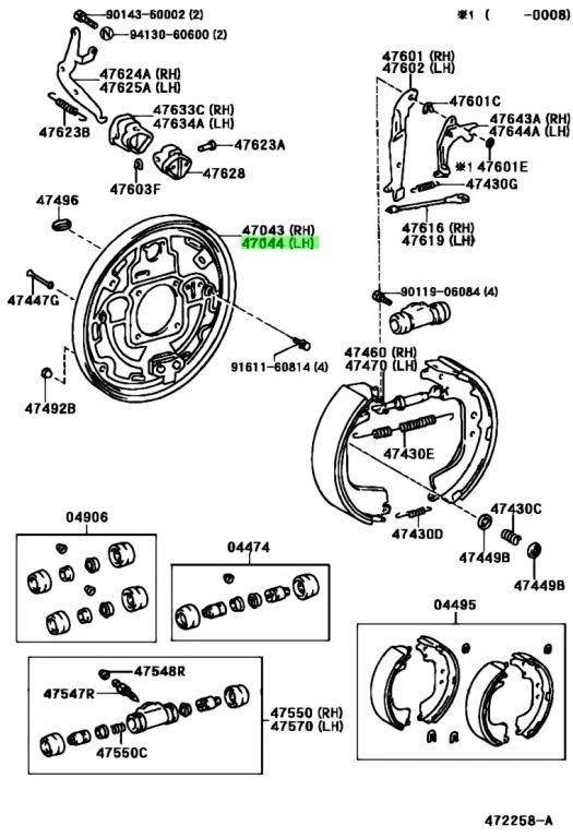 Juego de placa de respaldo de freno trasera izquierda derecha original TOYOTA para 4Runner Tacoma Tundra Foto 2 de 4