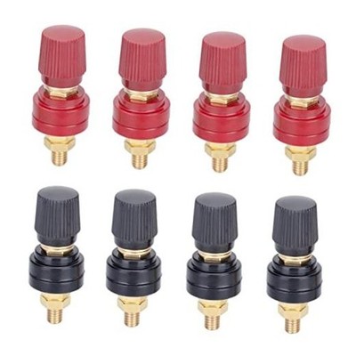 MARSTEK 8PCS 1/4'' Pure Brass Junction Posts,M6 Screws Remote Battery Connector