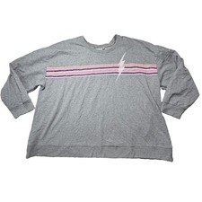 Torrid Sweatshirt 3X Gray Stripe Lightening Super Soft Fleece Pullover J2Y