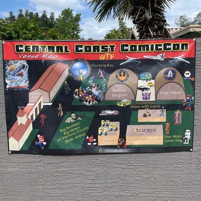 Rare 5 x3  Central Coast ComicCon Show Venue Map Banner Comic Con Memorabilia