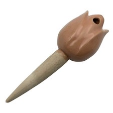 Glazed Ceramic Pottery Pink Tulip Flower Self Watering Waterer Large Plant Spike