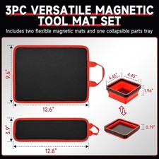2 Magnetic Tool Mats & 1 Magnetic Parts Trays & 15 lb Telescoping Pickup Pen A++